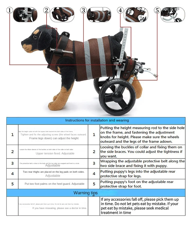 Verstellbarer Hunde_Rollstuhl fuer Rehabilitation_Mobilitaetshilfe fuer kleine und mittlere Hunde-09.jpg