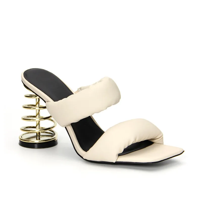 Designer Gladiator High Heel Mules – Women’s Strange Heel Sandals for Summer & Prom