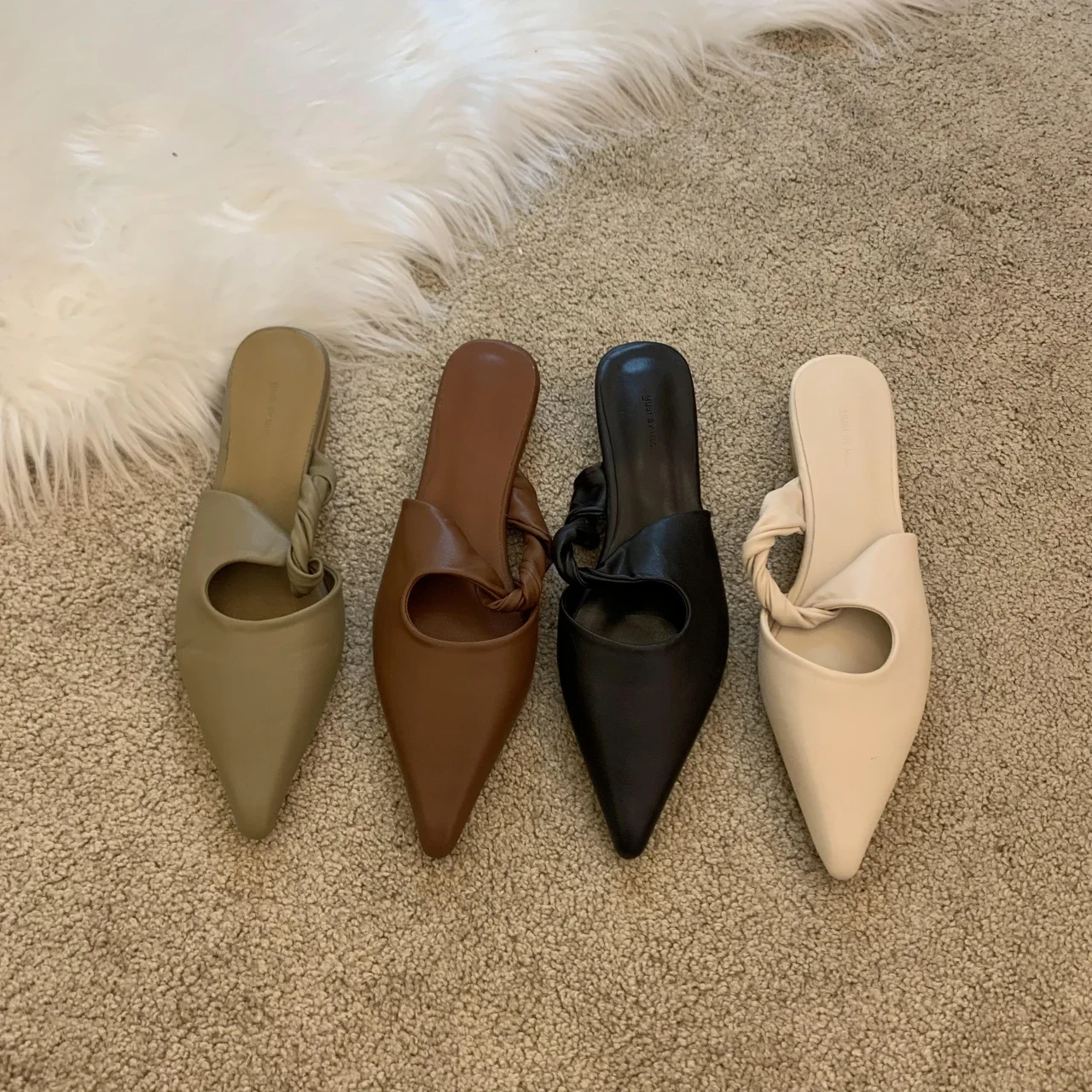 Pointed Toe Mules – Flat Slip-On Women’s Slides for Spring & Summer