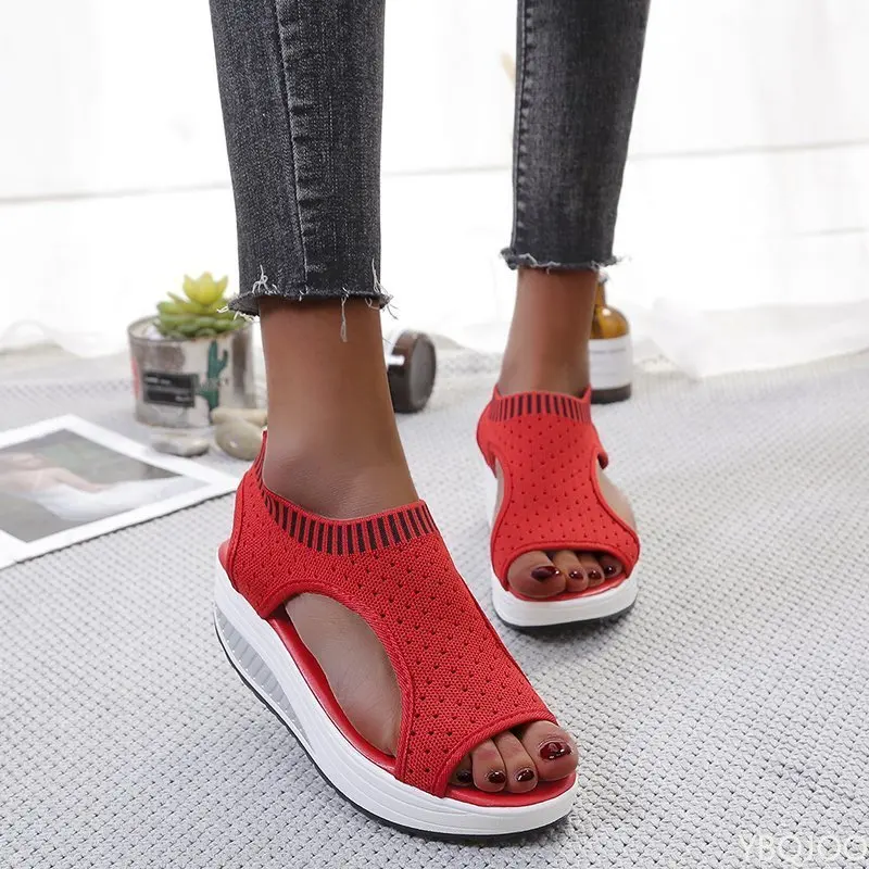 Sandalen Vrouwen Mode Casual Platform Schoenen Vrouwen Schoenen Comfort Zomer Zachte Sport Sandalen Ademende Sneakers image 6