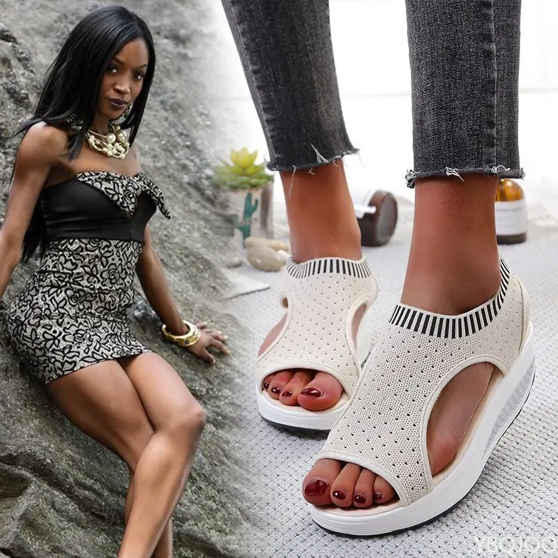 Sandalen Vrouwen Mode Casual Platform Schoenen Vrouwen Schoenen Comfort Zomer Zachte Sport Sandalen Ademende Sneakers image 10