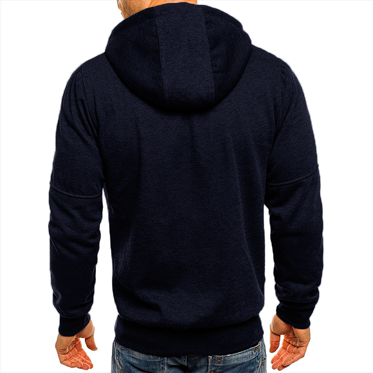 Men's Stylish Gym Hoodie with a Zippered Front Navy