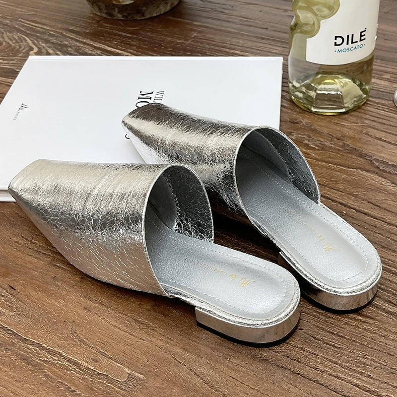 Beach Female Slides – Golden Fashion Flats & Summer Sandals