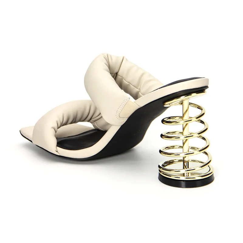 Designer Gladiator High Heel Mules – Women’s Strange Heel Sandals for Summer & Prom