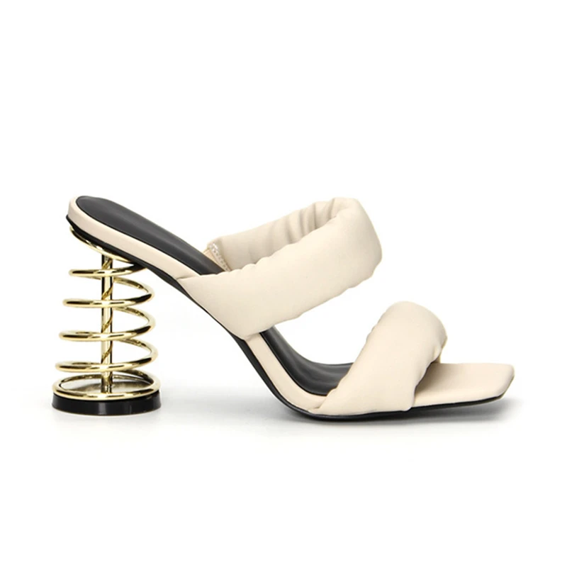Designer Gladiator High Heel Mules – Women’s Strange Heel Sandals for Summer & Prom