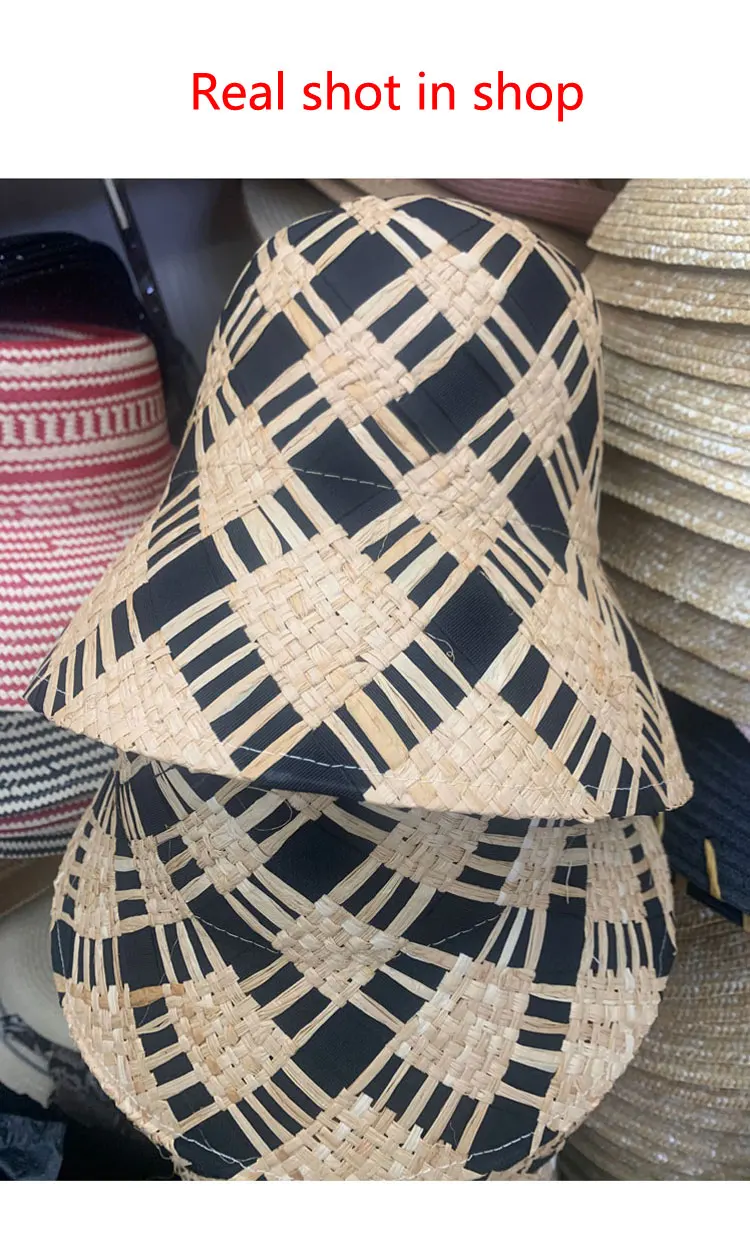 Sombrero de paja para mujer color negro