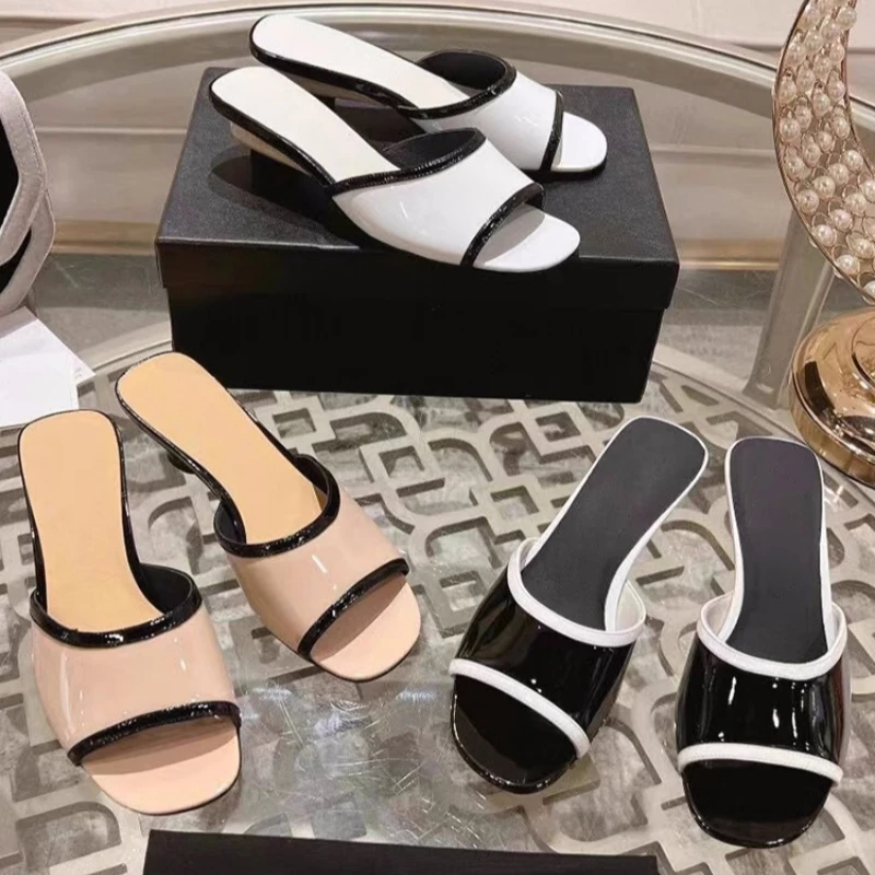 Color Matching Kitten and Slippers Women's Summer Style All-Match Outer Wear Slippers