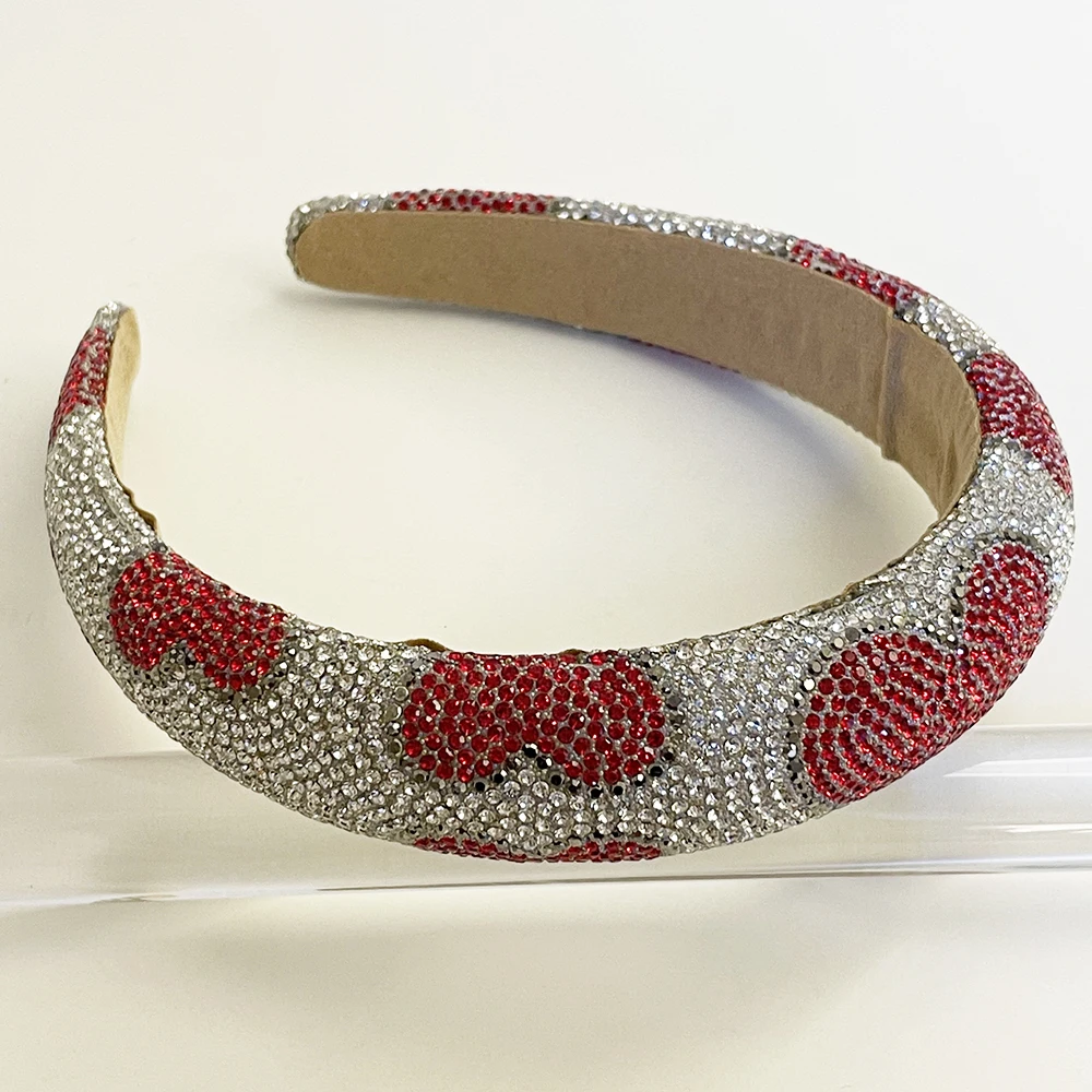Two rhinestone headbands arranged as a statement set