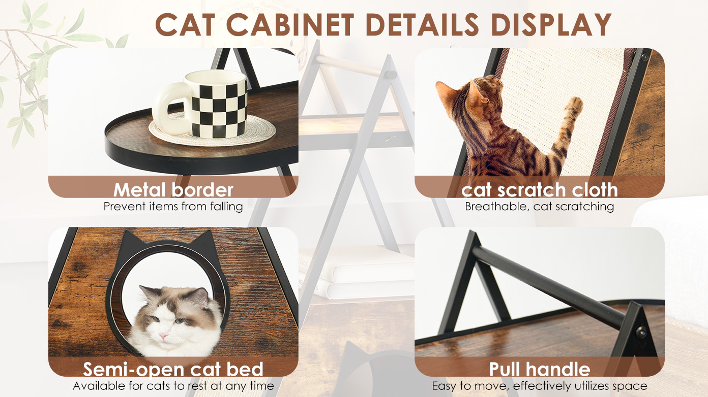 Wood Cat Condo End Table