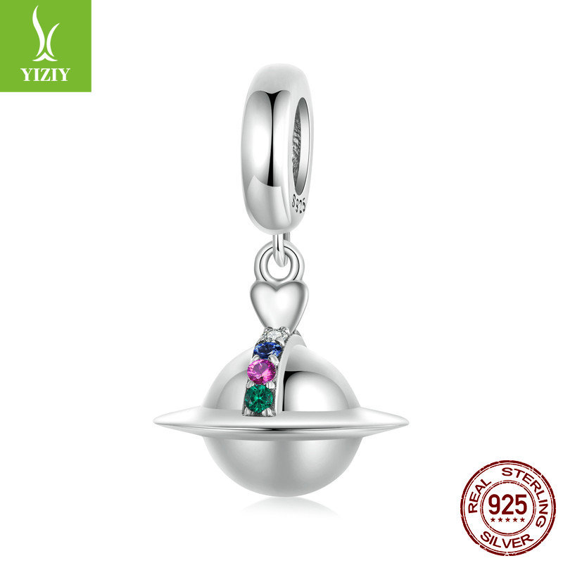 Silver Charm Original Romantic Planet DIY Pendant Accessories Personalized Niche Universe s925 Pure