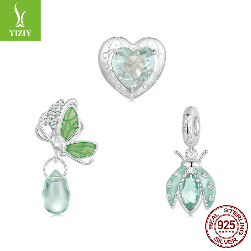 Silver Charm Original Forest Oasis Butterfly Ladybug DIY Bracelet Beads Spring Fresh s925 Pure