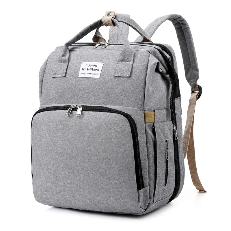 Outdoor Folding Bag with Baby Can Sleep Mommy Bag Multi-functional Bottle Backpack Diaper Backpack