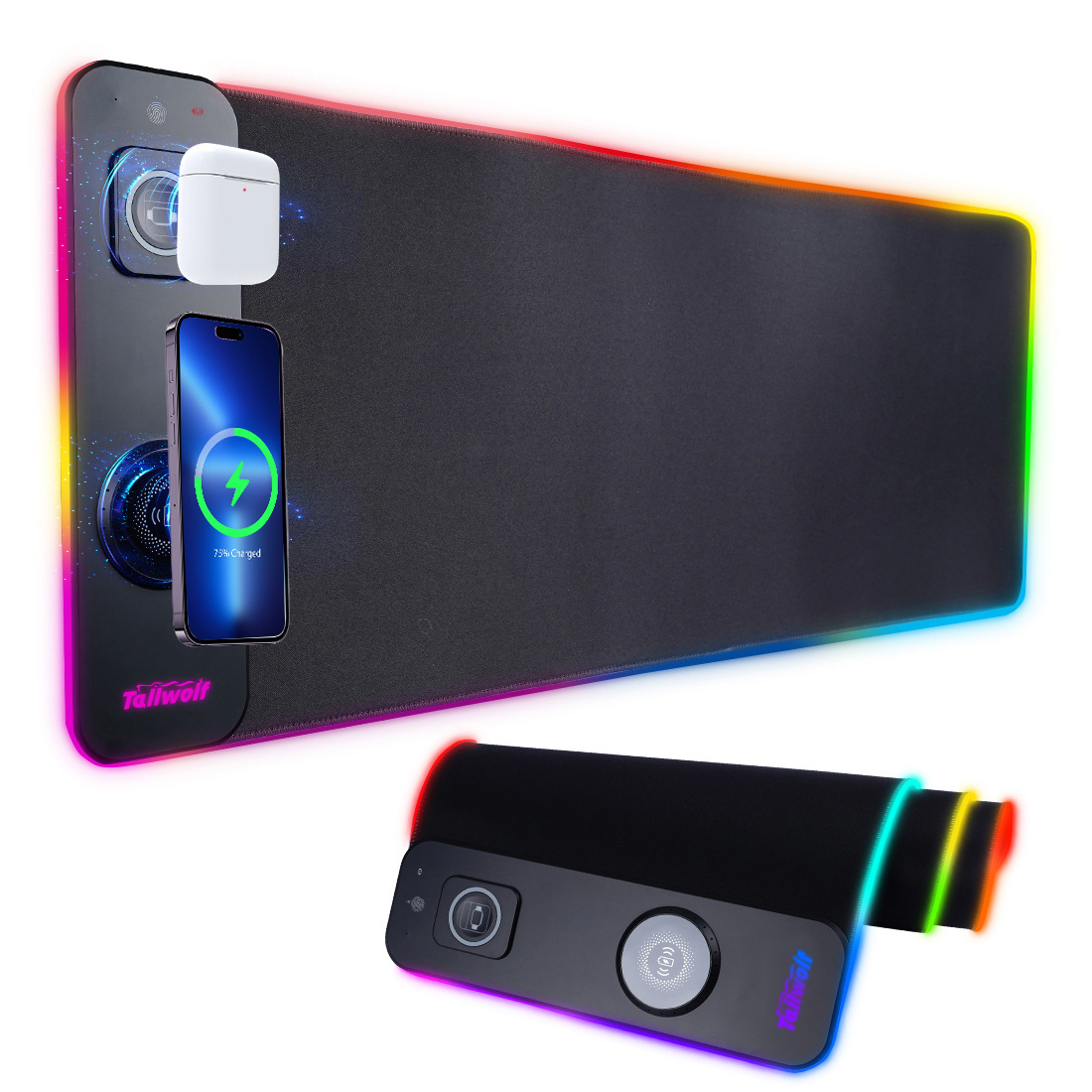 3-in-1 RGB Gaming Mouse Pad with Wireless Charging and Magnetic Absorption 800x300mm-image