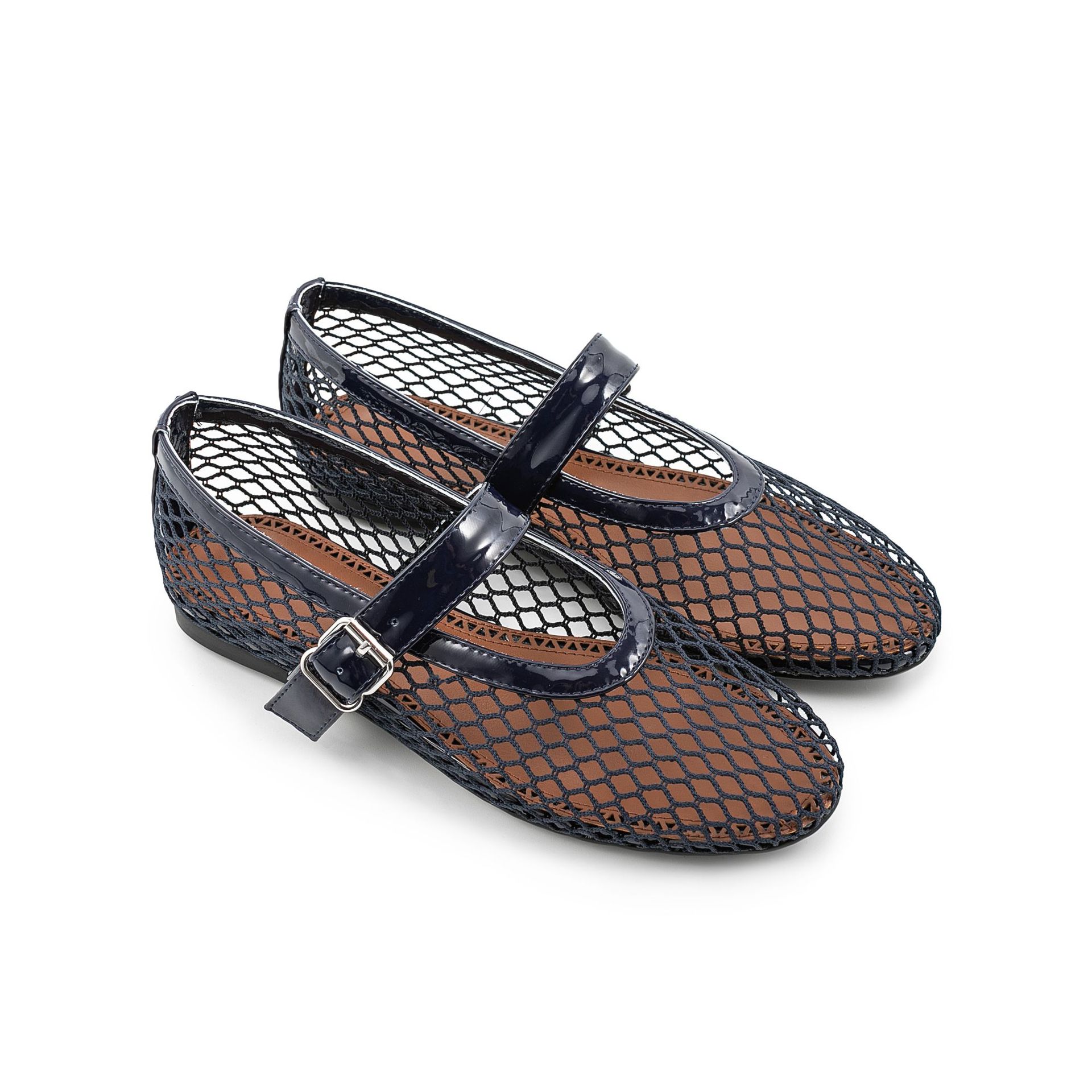 British Style Mary Jane Shoes For Women Patchwork Mesh Flat Ballet Shoes Buckle Strap Comfortable Summer Casual Shoes image 9