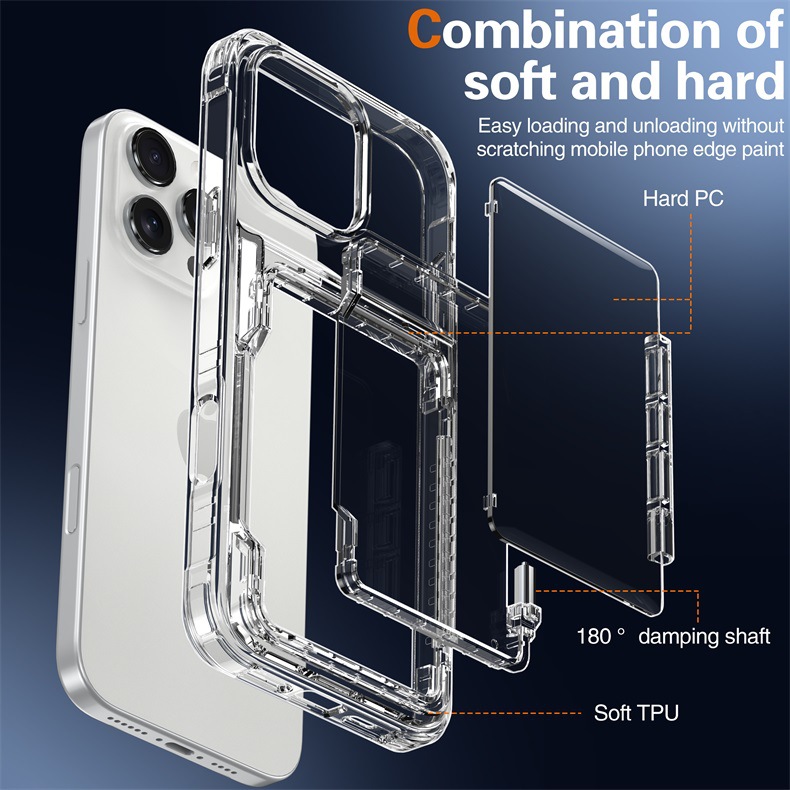 iphone16手机壳 苹果16透明插卡手机壳