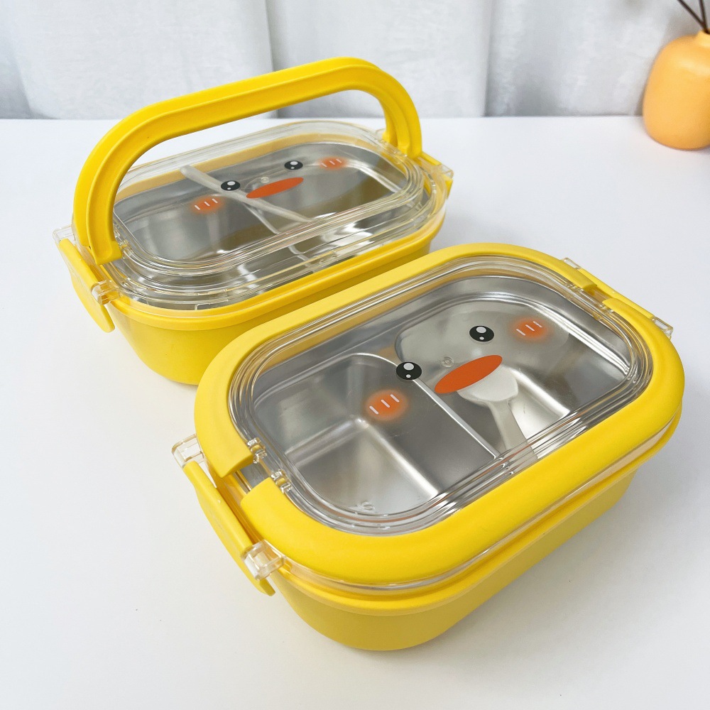 Fiambrera Bento de Acero Inoxidable - Lindo Diseño de Pato de Trigo para Niños y Adultos - Imagen 7 de 7