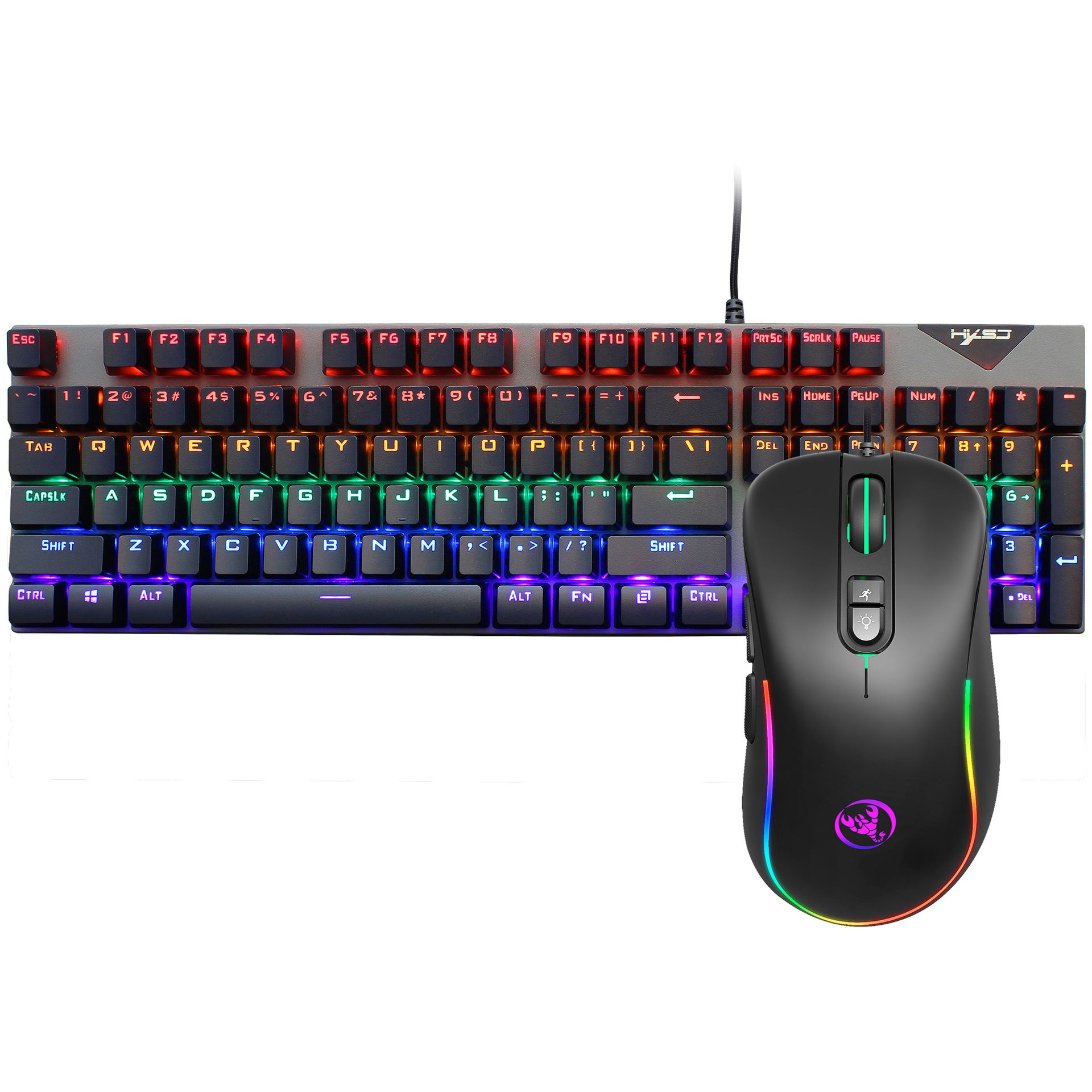 Keyboard and Mouse Set RGB backlit mechanical keyboard and mouse computer wired gaming and