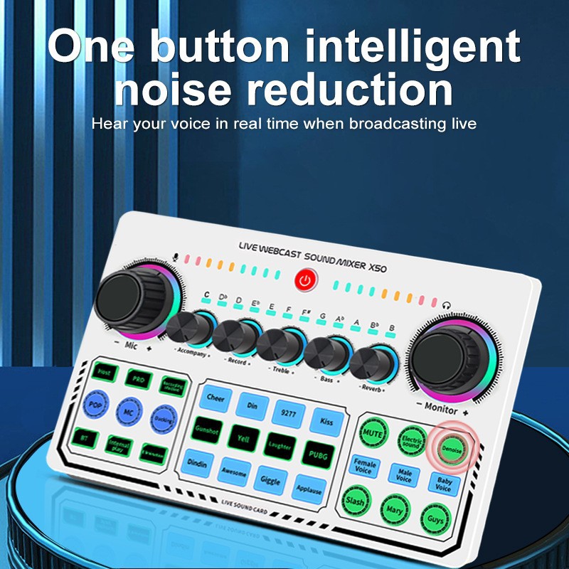X50 Live Sound Card Bluetooth-Compatible Live Broadcast Audio Mixer Interface Professional Audio