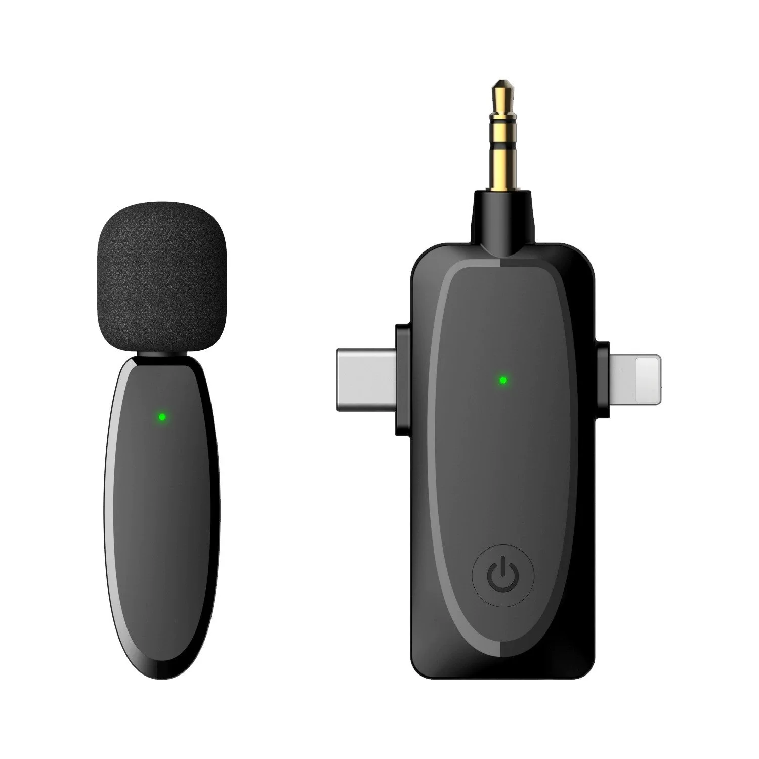 Wireless lavalier microphone 1-to-2 mobile live streaming lavalier microphone 3-in-1 high-definition