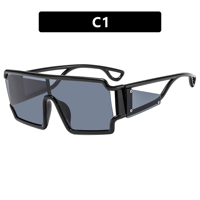 Square connected sunglasses with hollowed out avant-garde personality Instagram