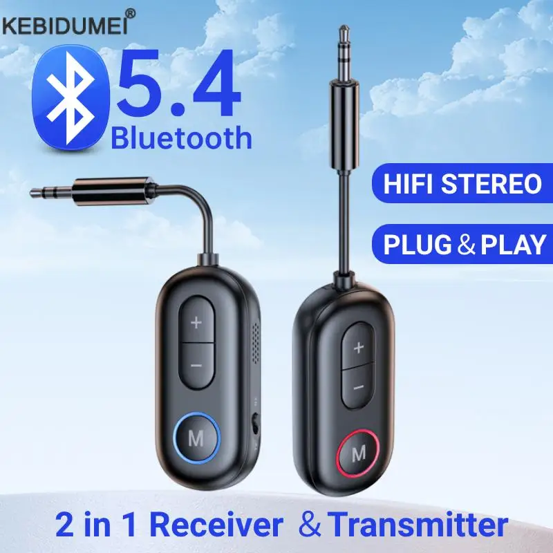 Bluetooth 5.4 receiver transmitter, car mounted AUX 2-in-1 aircraft fitness TV dedicated wireless