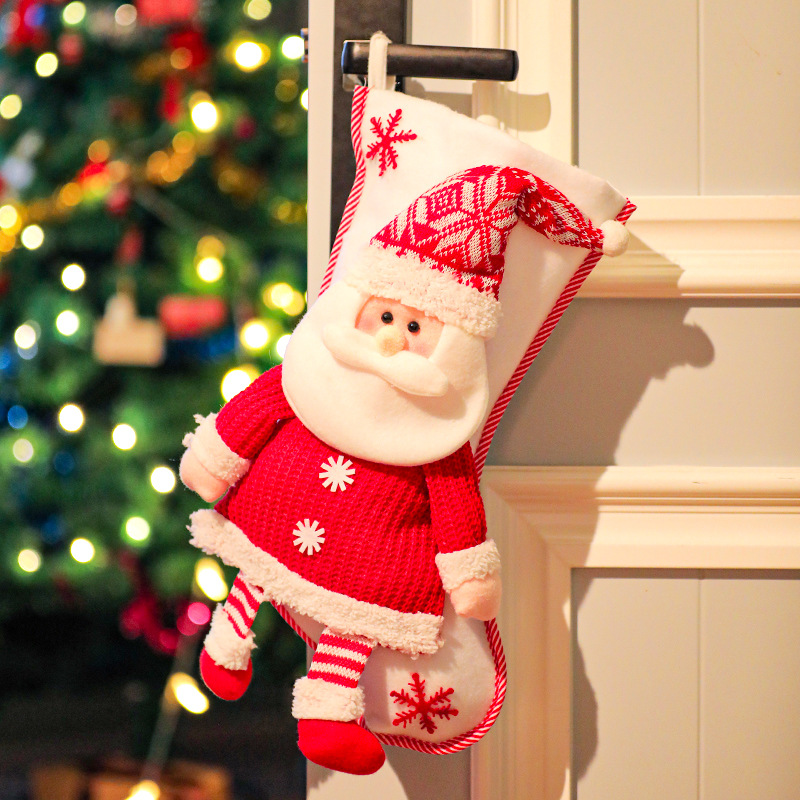 Christmas Socks Gift Bag Christmas Decorative Socks Christmas Eve Christmas Gift Children's Christmas Tree Pendant Candy Bag