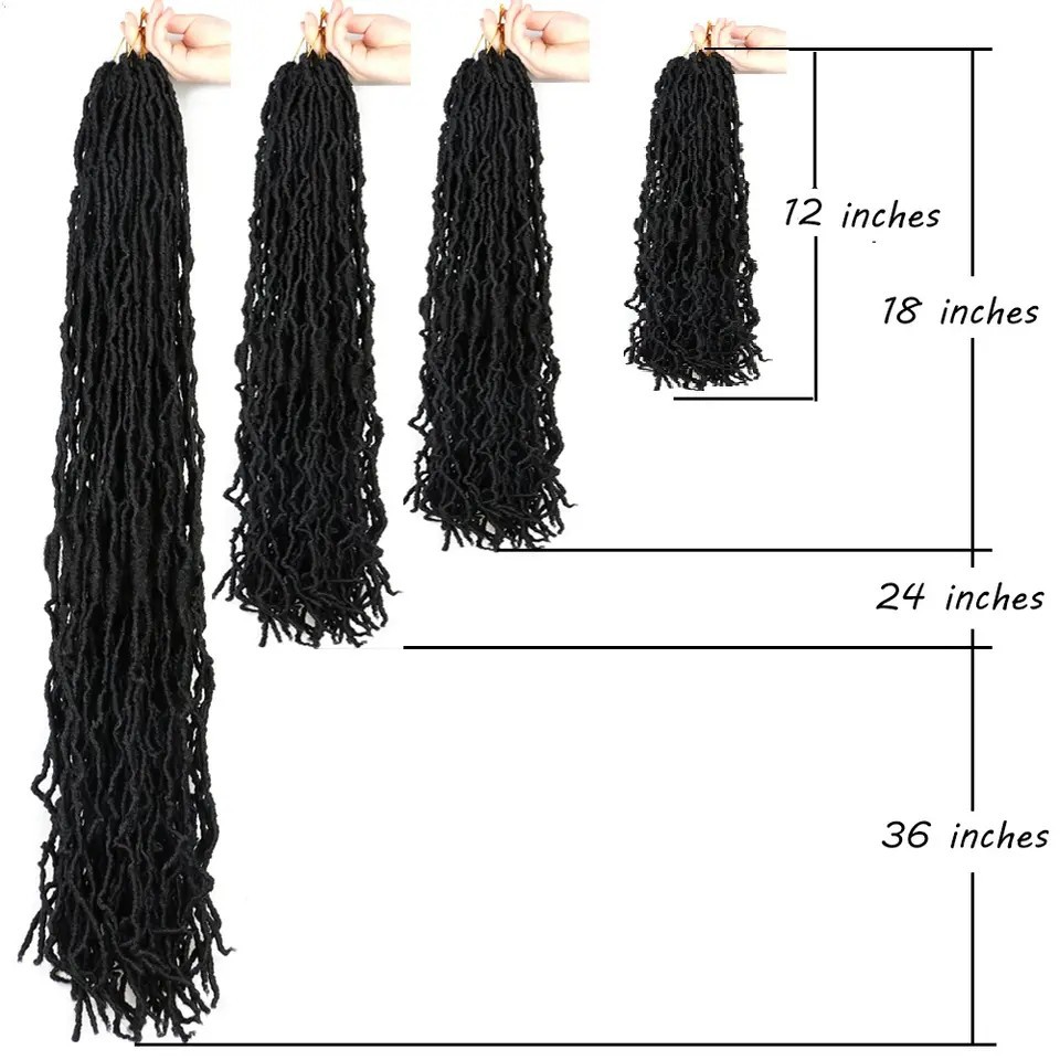 Black crochet hair bundles shown at graduated lengths