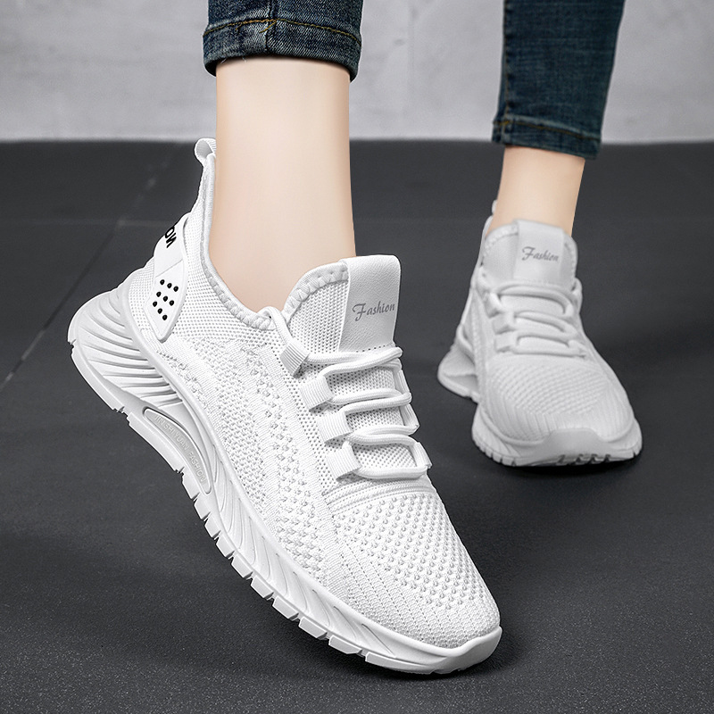 Women Lace Up Running Shoes Sporty Outdoor Beige Fabric Sneakers Comfort Lightweight Non Slip Athletic Shoes for Gym Work Casual image 12