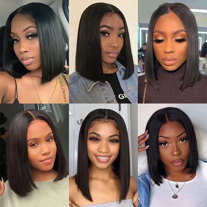 Multiple models showing center and side part styling options