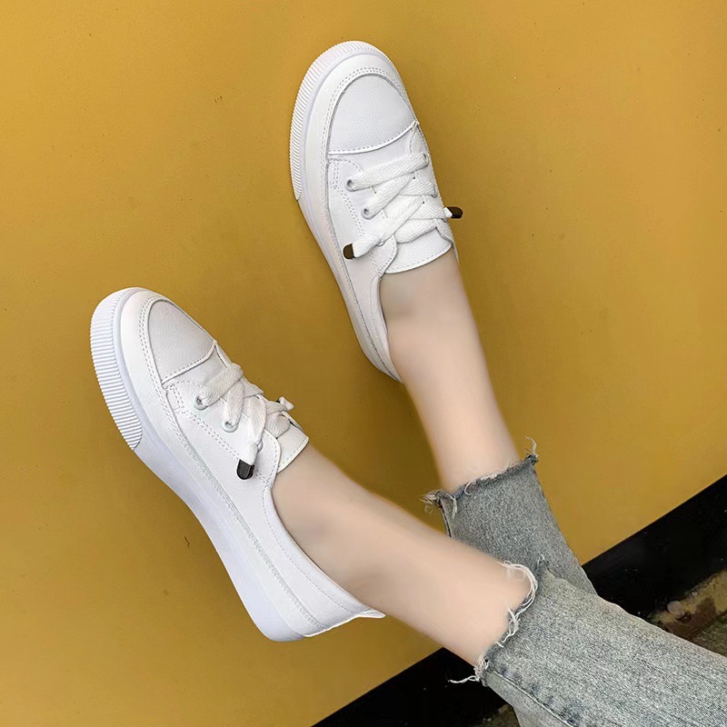 Women's white shoes with personality simplicity and casual Japanese style women's board shoes for women
