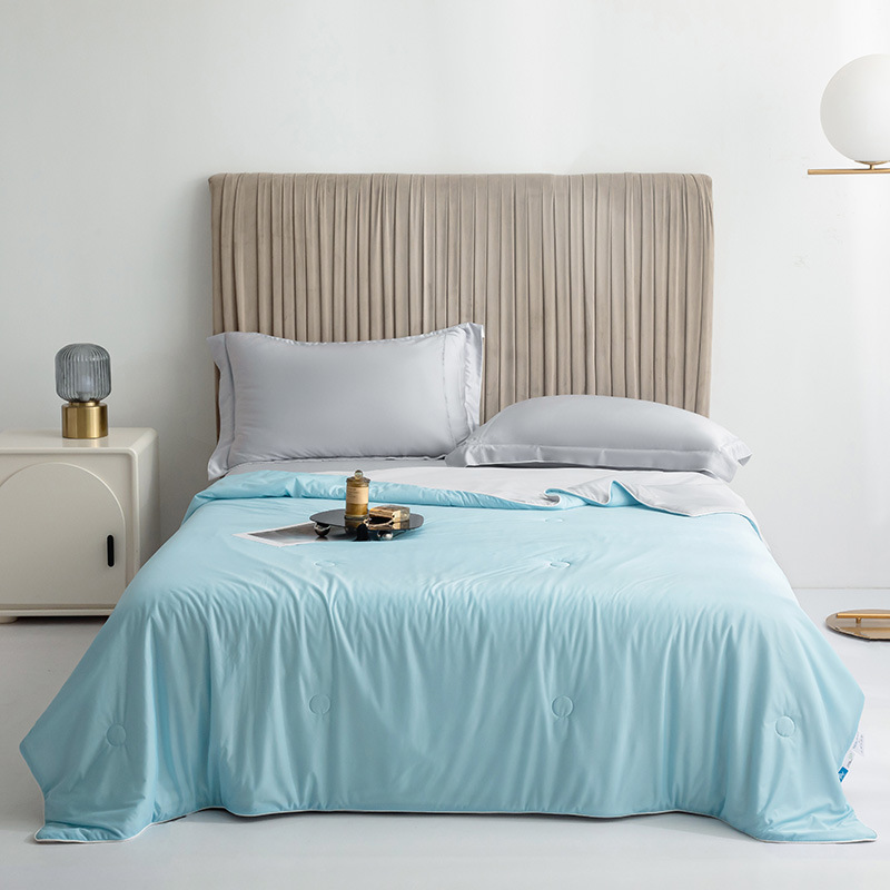 Air Condition Comforter for SummerPure Color, Ice Silk Cooling Blanket, Lightweight and Smooth