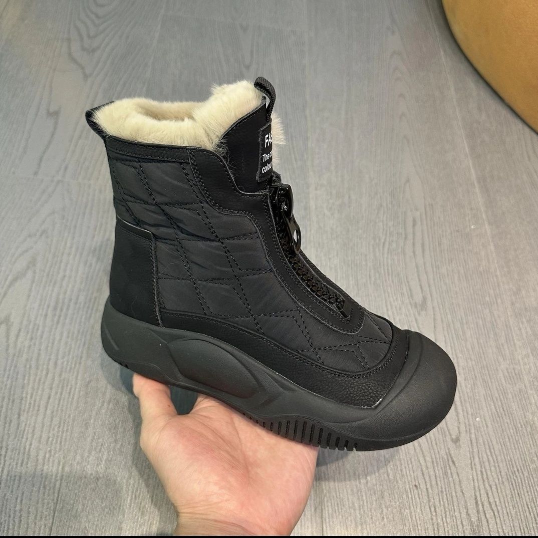 Retro versatile snow boots, soft soled waterproof cotton shoes with thick velvet, warm and high top women's shoes image 7