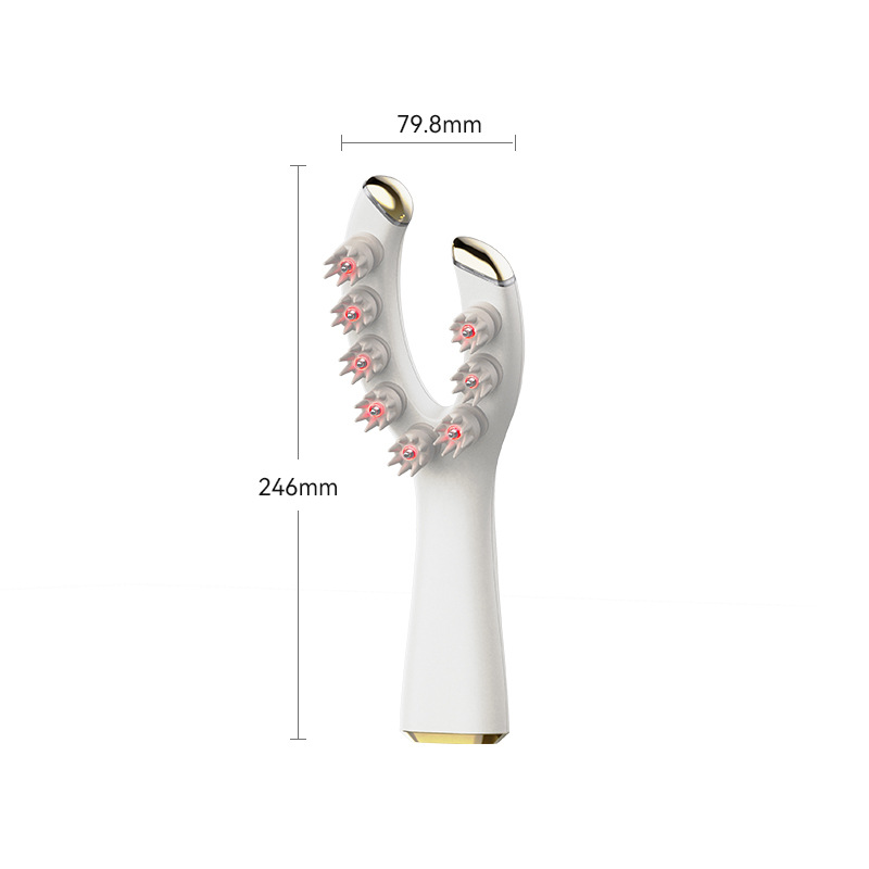 U-shaped scalp massager with pointed contact nodes