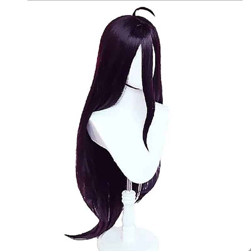 Side view showing shaped top and curved tapered wig ends