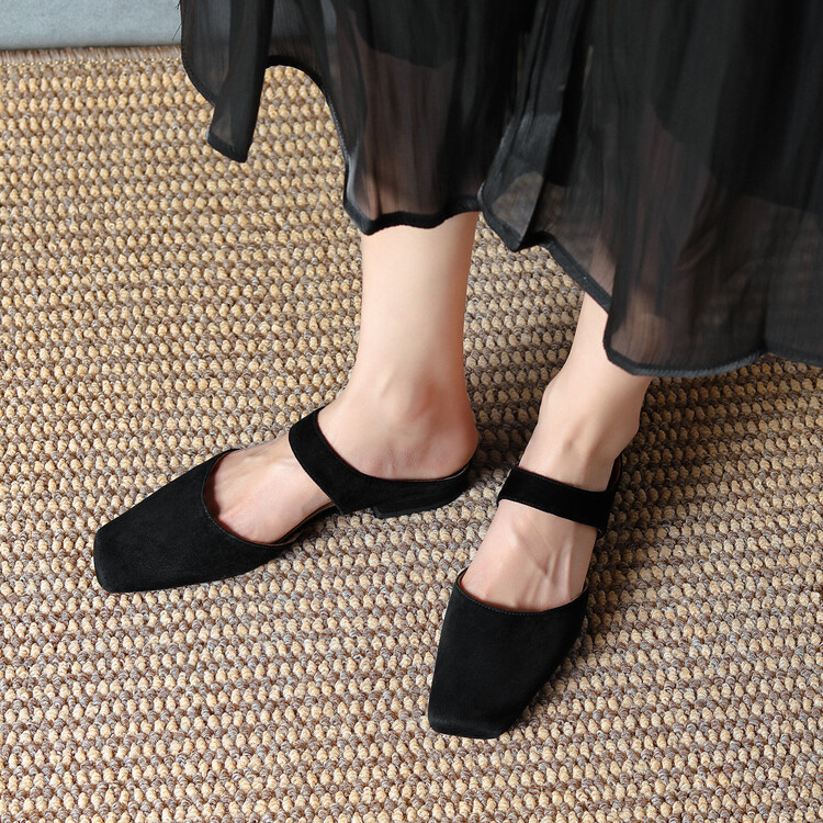 Korean version simple retro flat toe flip flops with half drag M ü ller shoes image 6