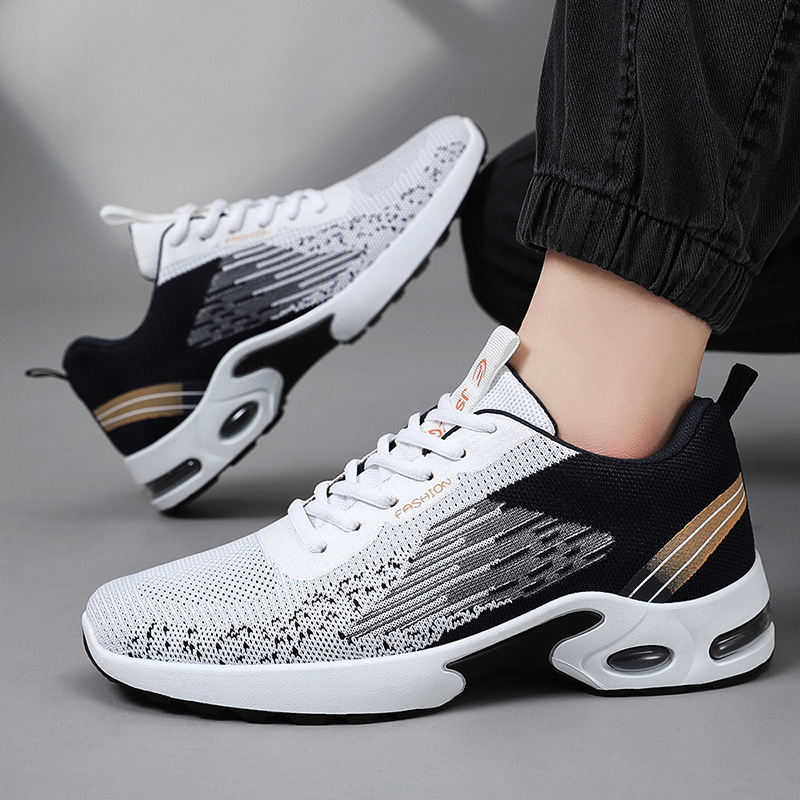 Men's Summer Flyknit Air Cushion Shoes Cross border Men's Shoes Casual Shoes Sports Shoes Breathable Running Shoes