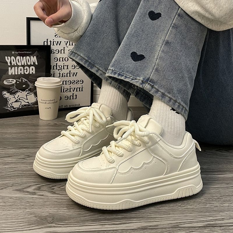 Ins trendy versatile bread shoes niche casual white shoes for students image 4