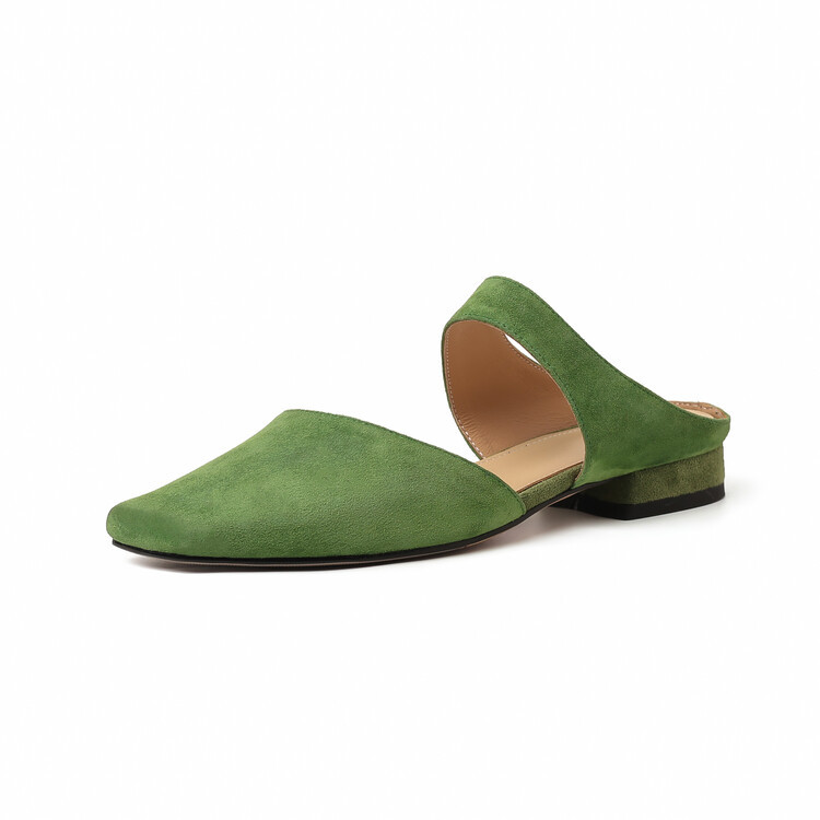 Korean version simple retro flat toe flip flops with half drag M ü ller shoes image 3
