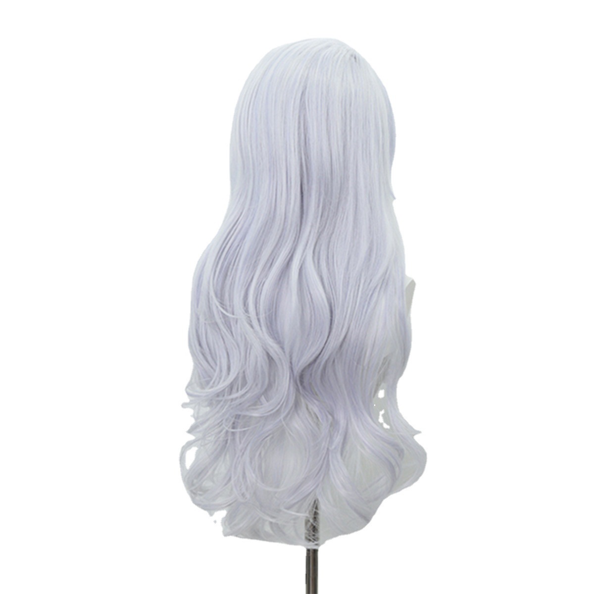 Lavender cosplay wig showing its full-size silhouette