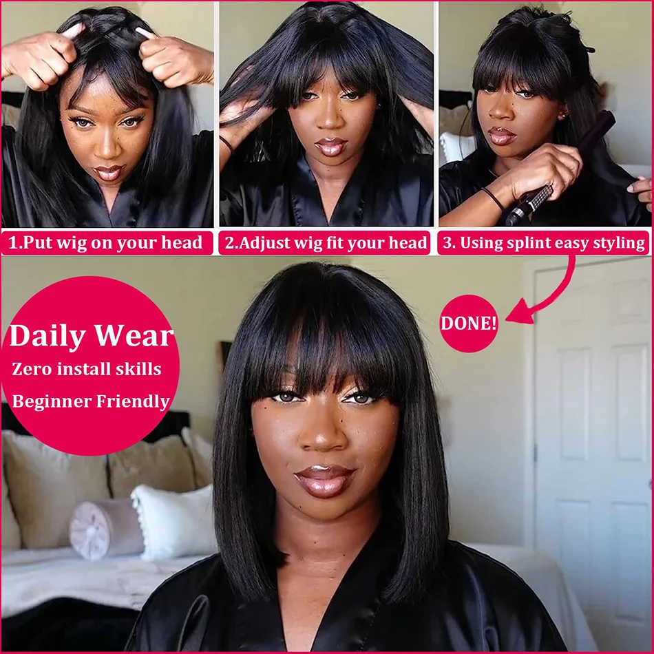 Beginner-friendly wig placement and adjustable fit guide