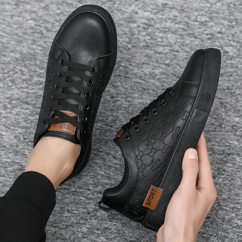 round headed youth trendy black casual shoes for men image 6