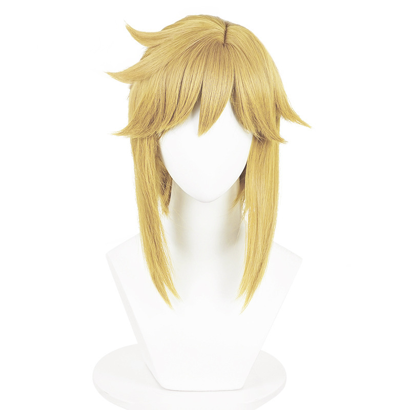 Golden blonde wig with long side locks