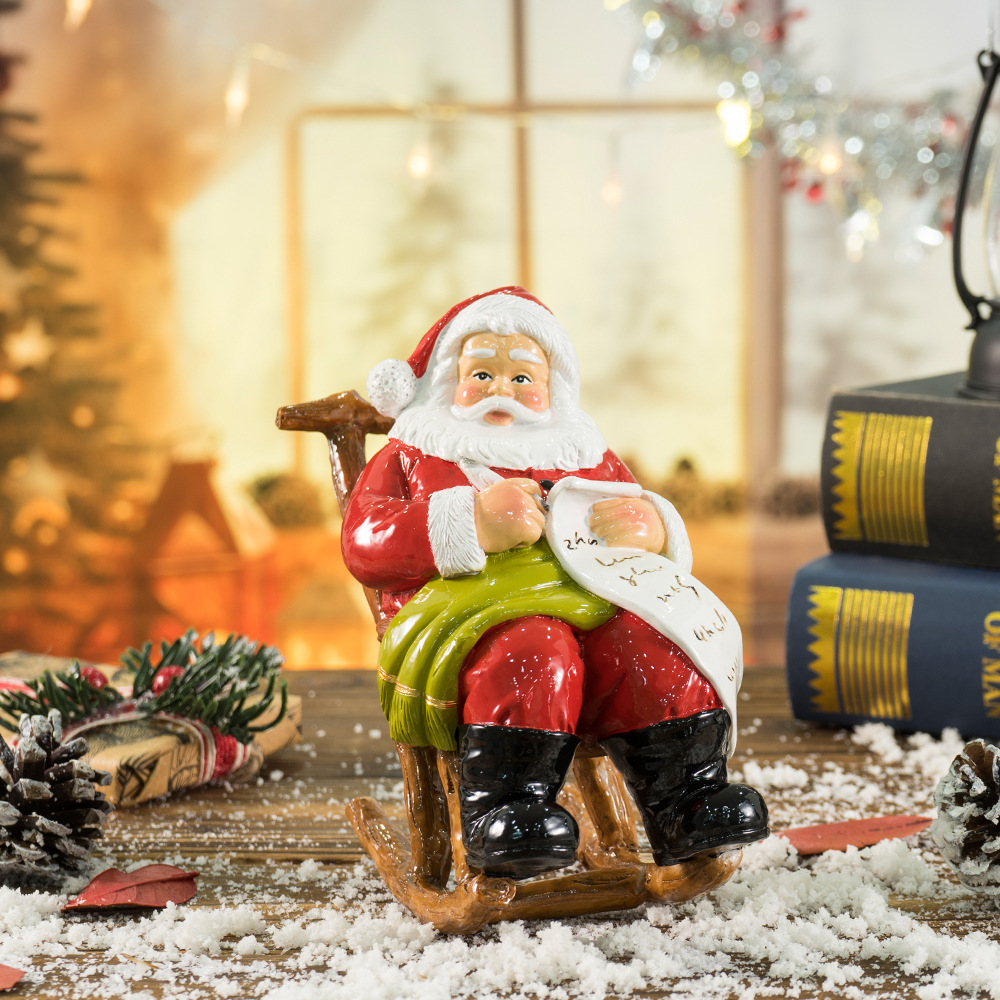 Lounge chair Santa Claus Christmas home desktop atmosphere decoration resin handicrafts ornaments