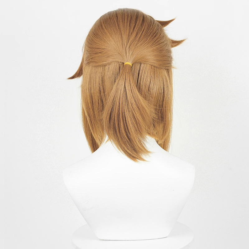 Rear gathered section of layered cosplay wig