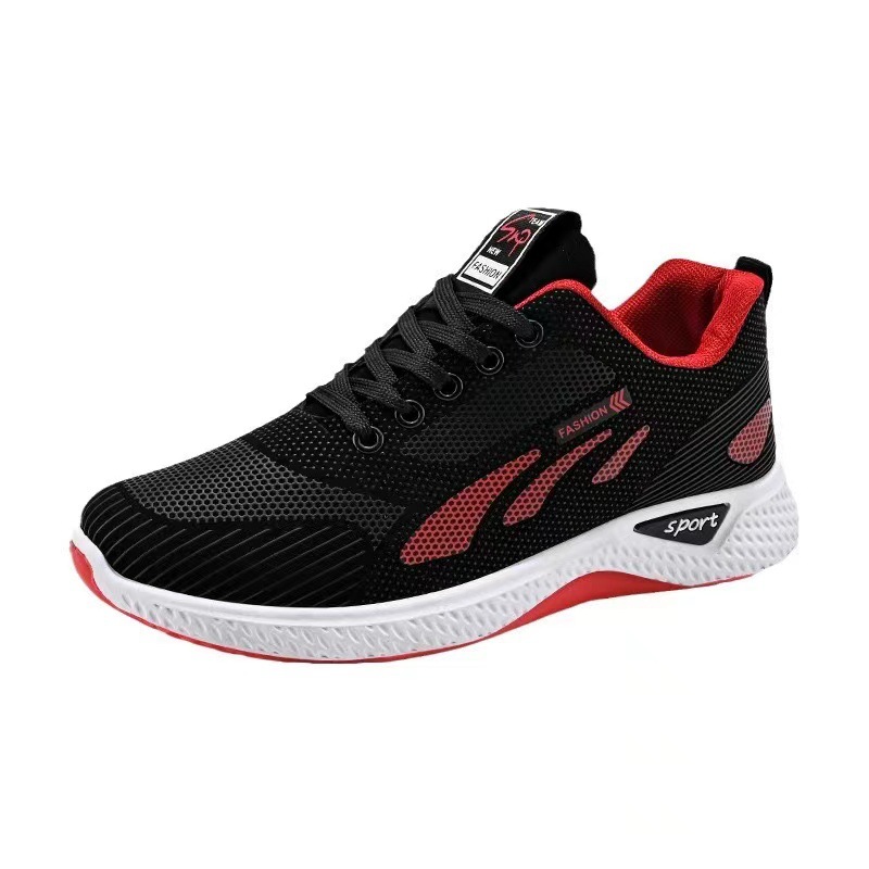 Men's shoes, trendy shoes, spring and summer waterproof and anti slip shoes, casual shoes, soft soled running shoes, black mesh sports shoes for men image 4