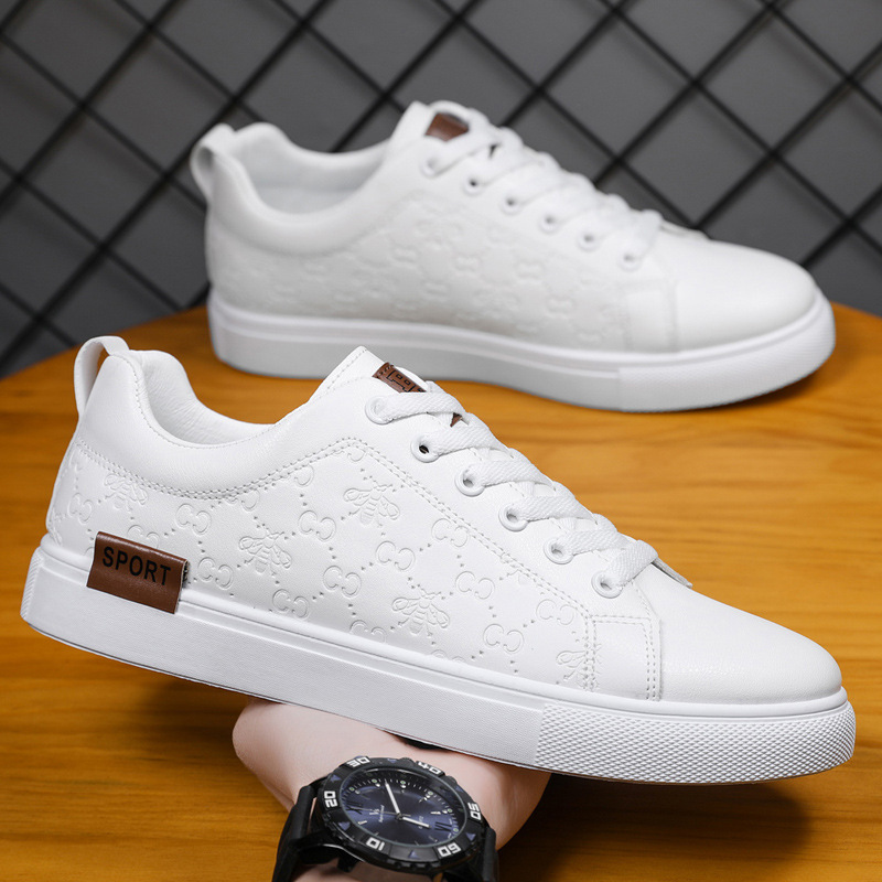round headed youth trendy black casual shoes for men