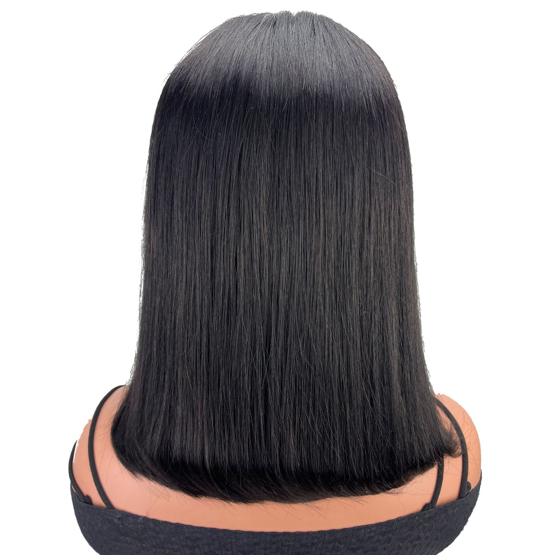 Straight bob silhouette with breathable cap construction