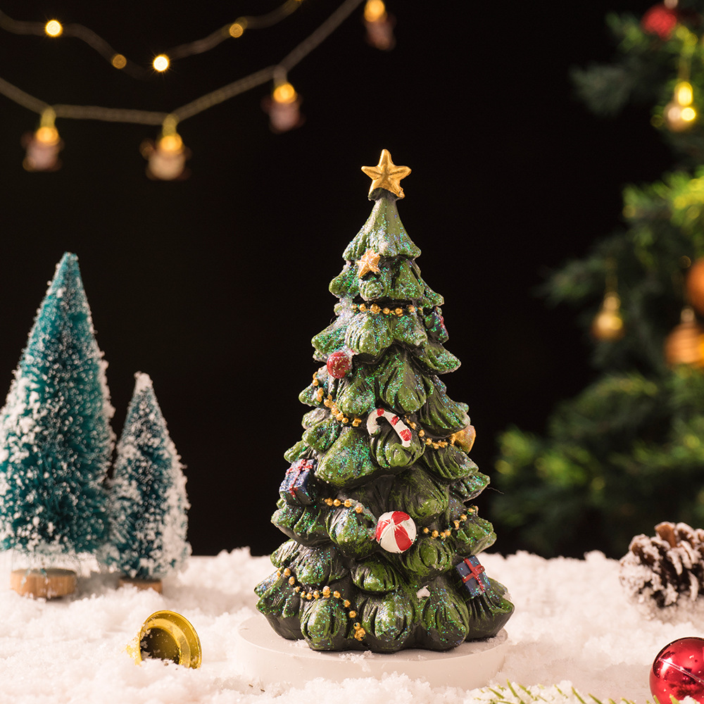 Christmas Tree Showcase Resin Desktop Decoration Christmas Atmosphere Decoration Set Gift Decoration