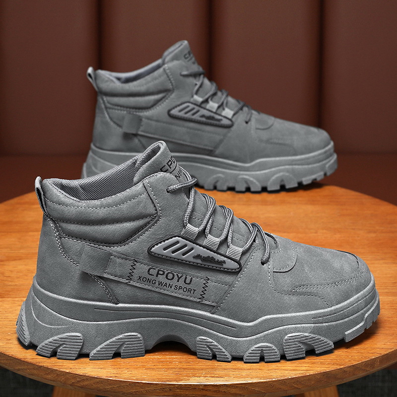 Breathable high top workwear shoes for men anti slip and wear-resistant sports and leisure safety shoes image 6