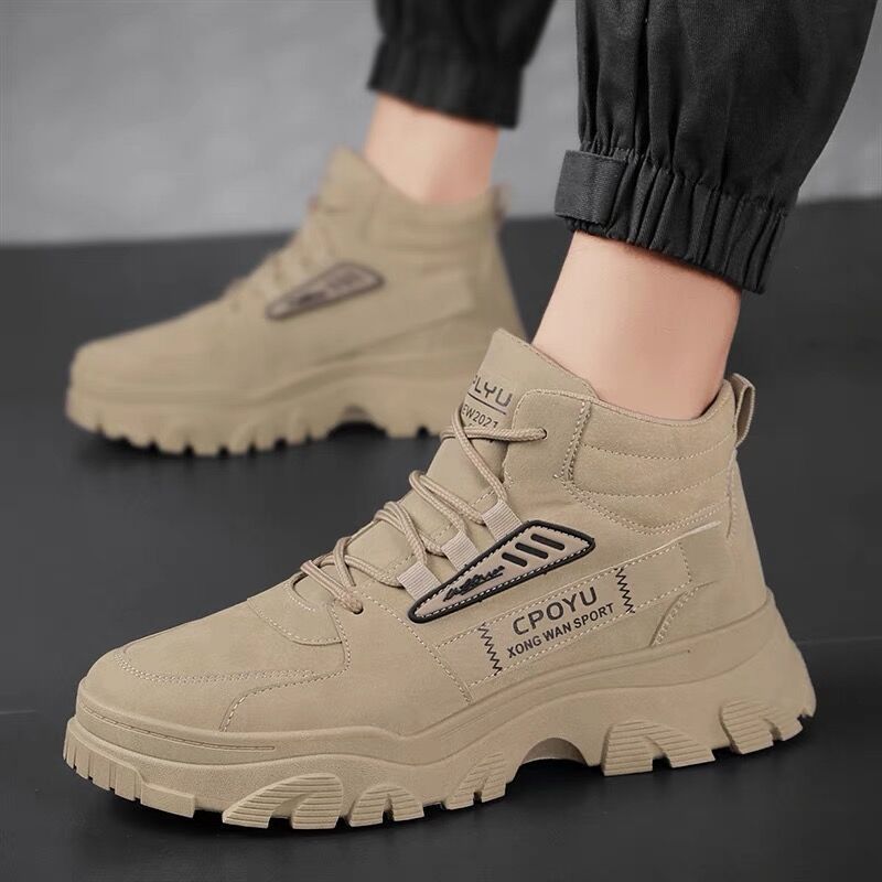Breathable high top workwear shoes for men anti slip and wear-resistant sports and leisure safety shoes image 3